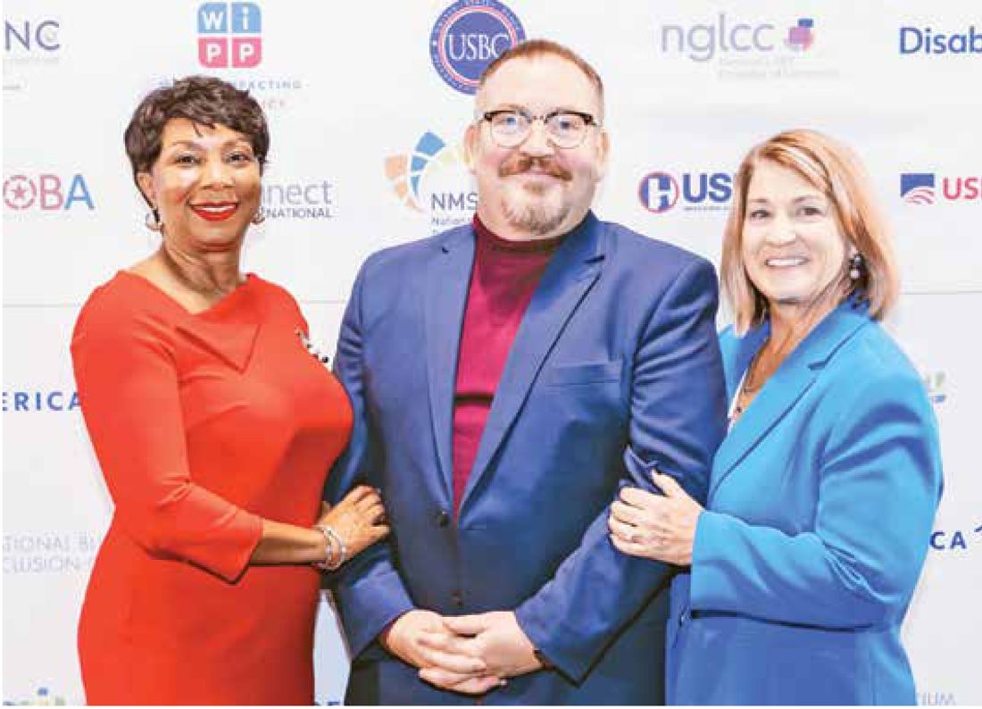 Pamela Prince-Eason with WIPP President Angela Dingle and NGLCC President Justin Nelson at a National Business Inclusion Consortium event.