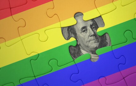 Rainbow dollar graphic — LGBTQ+ Pink Dollar economy